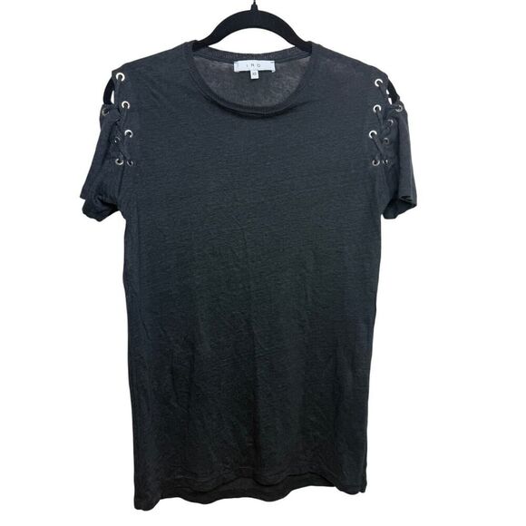 IRO Rachel Lace Up Tee in Black Sz. XS - Picture 4 of 8